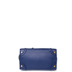 CELINE MICRO LUGGAGE TOTE BLUE CALFSKIN GHW