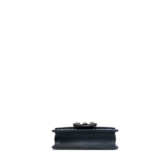 MIUMIU CRYSTAL MATELASSE LEATHER TOP HANDLE BAG BLACK SHW