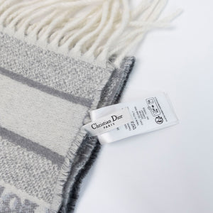 CHRISTIAN DIOR OBLIQUE STOLE CASHMERE GRAY SCARF