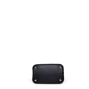 PRADA PANIER SMALL SAFFIANO LEATHER BAG BLACK GHW