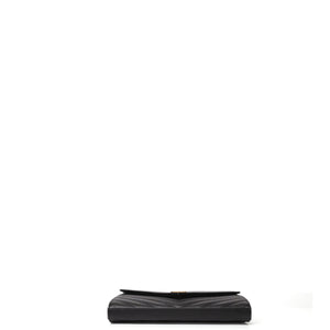 SAINT LAURENT ENVELOPE CHAIN WALLET CALFSKIN BLACK GHW