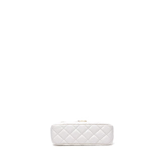 CHANEL 23C SMALL WHITE SHINY CALFSKIN HOBO BAG GHW