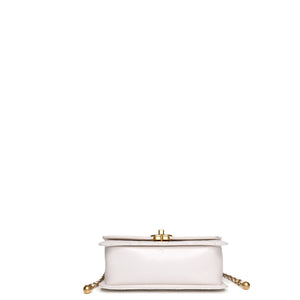 CHANEL 24C GOLD CRUSH MINI FLAP BAG WHITE CALFSKIN GHW (MICROCHIP)