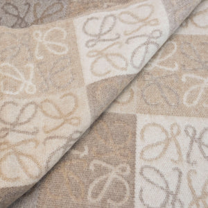 LOEWE ANAGRAM SCARF IN WOOL & CASHMERE BEIGE