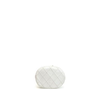 CHANEL VINTAGE MINI QUILTED CC BUCKET BAG WHITE CALFSKIN GHW