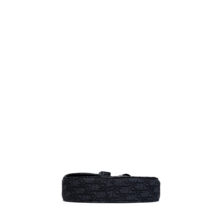 CHRISTIAN DIOR SADDLE SMALL MESSENGER BAG BLACK OBLIQUE JACQUARD / GRAINED CALFSKIN MULTICOLOUR HARDWARE