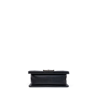 CHANEL SMALL CHEVRON LE BOY CALFSKIN BLACK SHW (MICROCHIP)