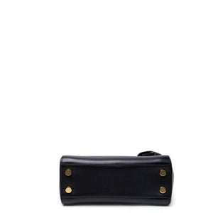 SAINT LAURENT SAC MOUJIK TOP HANDLE BLACK GRAINED LEATHER GHW