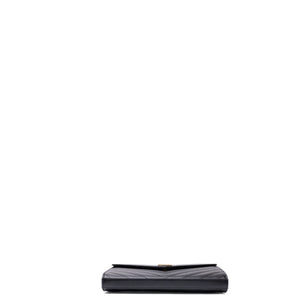 SAINT LAURENT ENVELOPE CHAIN WALLET CALFSKIN BLACK GHW