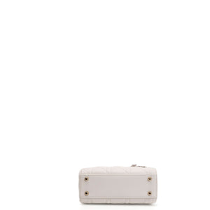 CHRISTIAN DIOR MINI LADY DIOR LAMBSKIN WHITE GHW