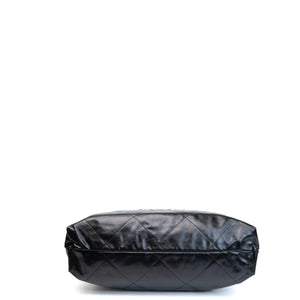 CHANEL LARGE 22 BAG SHINY CALFSKIN BLACK GHW (MICROCHIP)