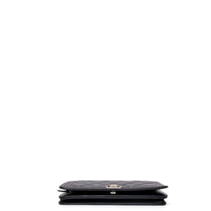 CHANEL BOY WOC WALLET ON CHAIN BLACK LAMBSKIN LEATHER SHW