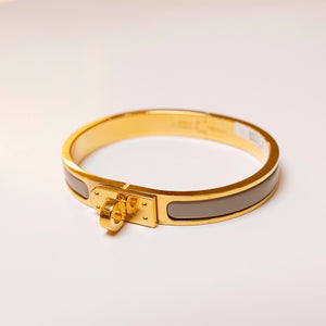 HERMES MINI CLIC KELLY BRACELET GOLD TONE / ROSE CANDEUR