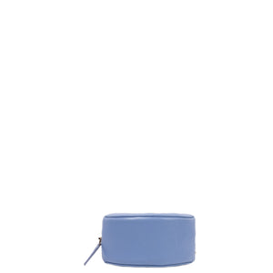 CHANEL ROUND CLUTCH BLUE LAMBSKIN LEATHER GHW