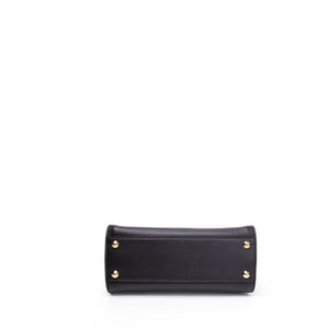 FENDI MINI PEEKABOO BAG DARK BROWN CALFSKIN LEATHER GHW