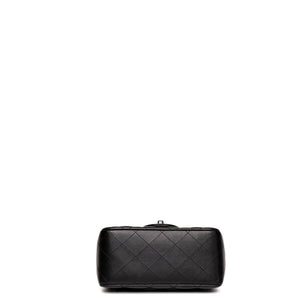 CHANEL MINI SQUARE FLAP BAG LAMBSKIN SO BLACK (MICROCHIP)