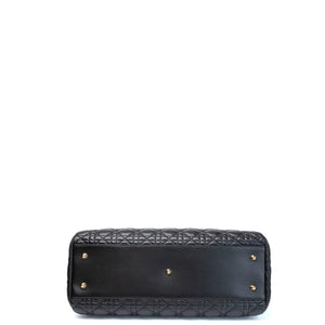 CHRISTIAN DIOR SOFT SHOPPING TOTE BLACK CANNAGE QUILTED LAMBSKIN GHW