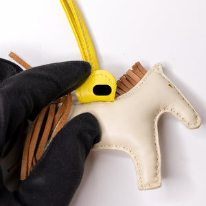 HERMES RODEO PM BAG CHARM CRAIE / CHAI / LIME STAMP B