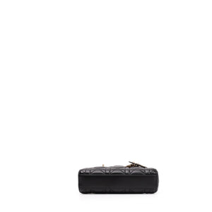 CHRISTIAN DIOR D-JOY MICRO BAG BLACK LAMBSKIN LEATHER LGHW