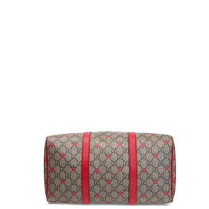 GUCCI GG SUPREME MEDIUM JOY BOSTON BAG BEIGE / RED GHW