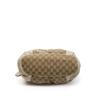 GUCCI GG CANVAS SUKEY OFF-WHITE TOP HANDLE BAG GHW