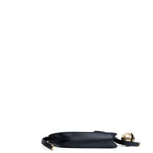 BURBERRY MINI SHIELD LEATHER SHOULDER BAG BLACK GHW