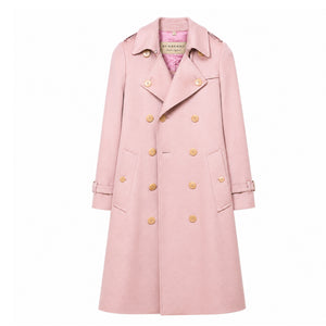 BURBERRY CASHMERE TRENCH KENSINGTON COAT PINK SIZE 36
