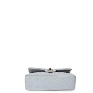 CHANEL SMALL CLASSIC DOUBLE FLAP LIGHT GREY LAMBSKIN LGHW