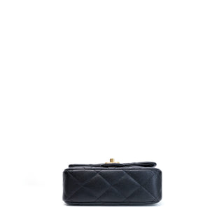 CHANEL COCO LOVE FLAP BAG BLACK CAVIAR GHW (MICROCHIP)