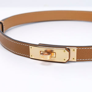 HERMES KELLY 18 BELT GOLD GHW STAMP W