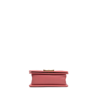 CHANEL SMALL LE BOY BAG PINK LAMBSKIN LEATHER GHW
