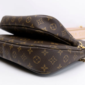 LOUIS VUITTON MULTI POCHETTE ACCESSORIES MONOGRAM CANVAS PINK STRAP GHW