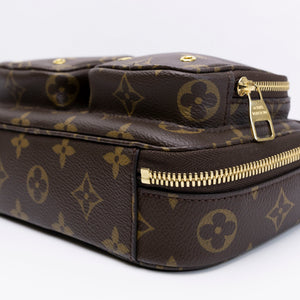 LOUIS VUITTON UTILITY CROSSBODY BAG BROWN MONOGRAM CANVAS GHW (MICROCHIP)