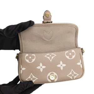 LOUIS VUITTON NANO DIANE BICOLOUR MONOGRAM EMPREINTE LEATHER TOURTERELLE BEIGE /  CREAM GHW (MICROCHIP)