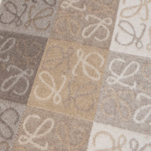LOEWE ANAGRAM SCARF IN WOOL & CASHMERE BEIGE