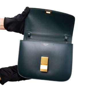 CELINE MEDIUM CLASSIC BOX BAG GOATSKIN AMAZON GREEN GHW