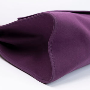 HERMES HERBAG 39 ZIP BAG HUNTER / CANVAS PURPLE SHW STAMP SQUARE O