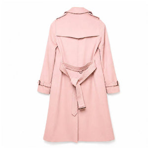 BURBERRY CASHMERE TRENCH KENSINGTON COAT PINK SIZE 36
