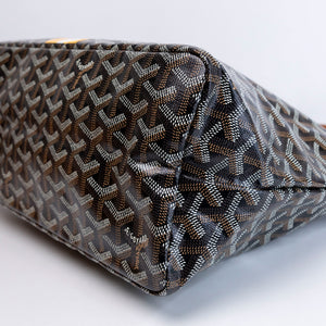 GOYARD BOHEME HOBO BAG CANVAS / CALFSKIN BLACK / BROWN SHW