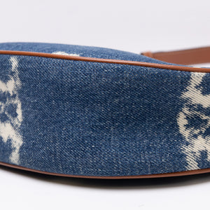 CELINE MEDIUM AVA BAG TRIOMPHE DENIM NAVY/ TAN. GHW