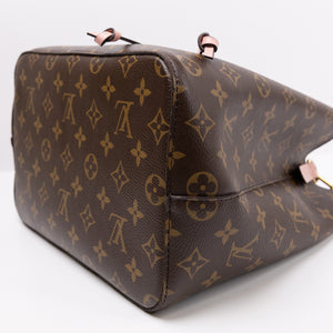 LOUIS VUITTON NEO NOE BROWN/ ROSE POUDRE MONOGRAM CANVAS GHW