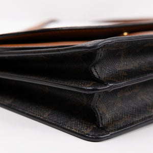 CELINE DOUBLE FLAP TRIOMPHE CANVAS WALLET ON STRAP