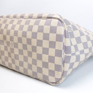 LOUIS VUITTON NEVERFULL MM DAMIER AZUR CANVAS ROSE BALLERINE GHW