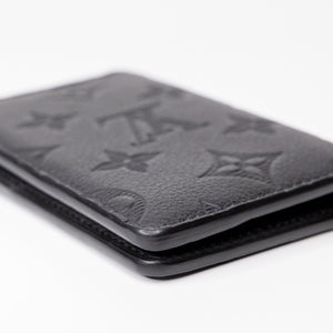 LOUIS VUITTON POCKET ORGANIZER MONOGRAM SHADOW BLACK LEATHER
