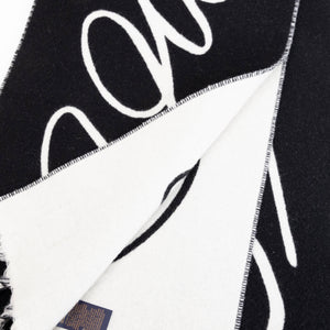 LOUIS VUITTON SIGNATURE SCARF BLACK & WHITE WOOL
