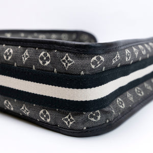 LOUIS VUITTON BESACE MARY KATE BAG BLUE MINI LIN CANVAS GHW