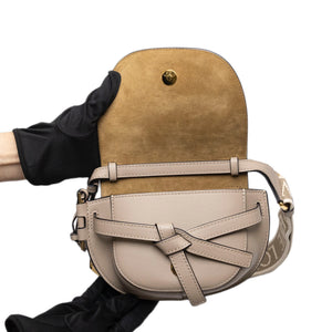 LOEWE MINI GATE DUAL BAG SOFT CALFSKIN SAND GHW