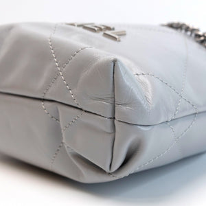 CHANEL MINI 22 BAG CALFSKIN LIGHT GREY SHW (MICROCHIP)