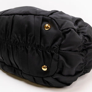 PRADA TESSUTO GAUFRE TOTE BLACK GHW