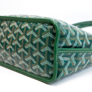 GOYARD MINI ANJOU TOTE BAG CANVAS / CALFSKIN GREEN SHW